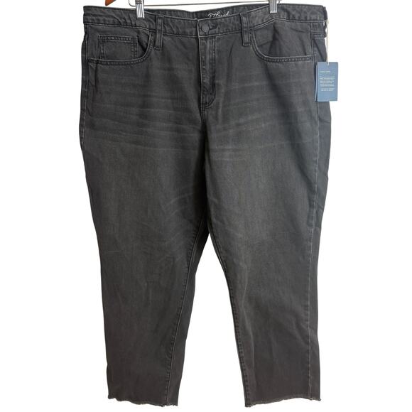 Universal Thread Denim - Universal Thread Size 18 High Rise Straight Jeans Black Cotton Raw Hem New